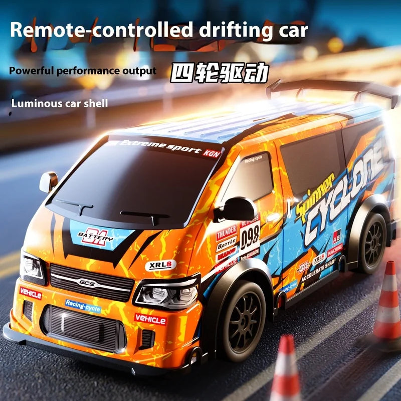 Rc Car 1:24 High-Speed Drift Minivan Cool Lighting Four-Wheel Drive Off-Road Competitive Model Electric Remote Control Car
