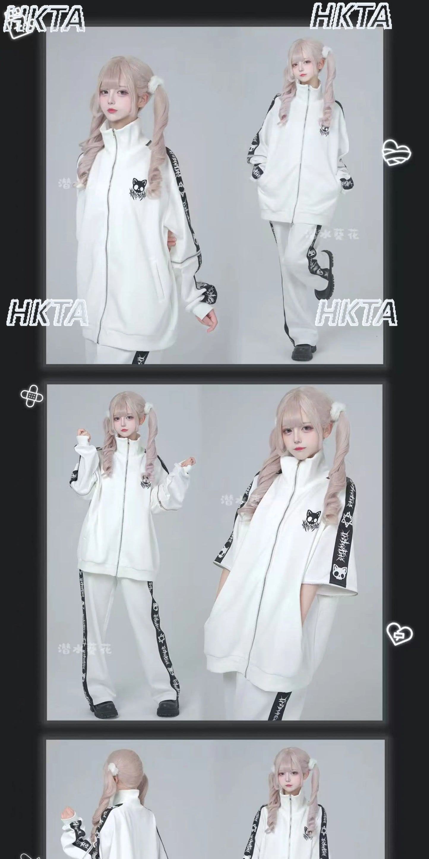 Japanese Style Halloween Gothic Clothes Anime Subculture Sweatshirt Coat Women Girls Punk College Style Black Hoodies Jacket