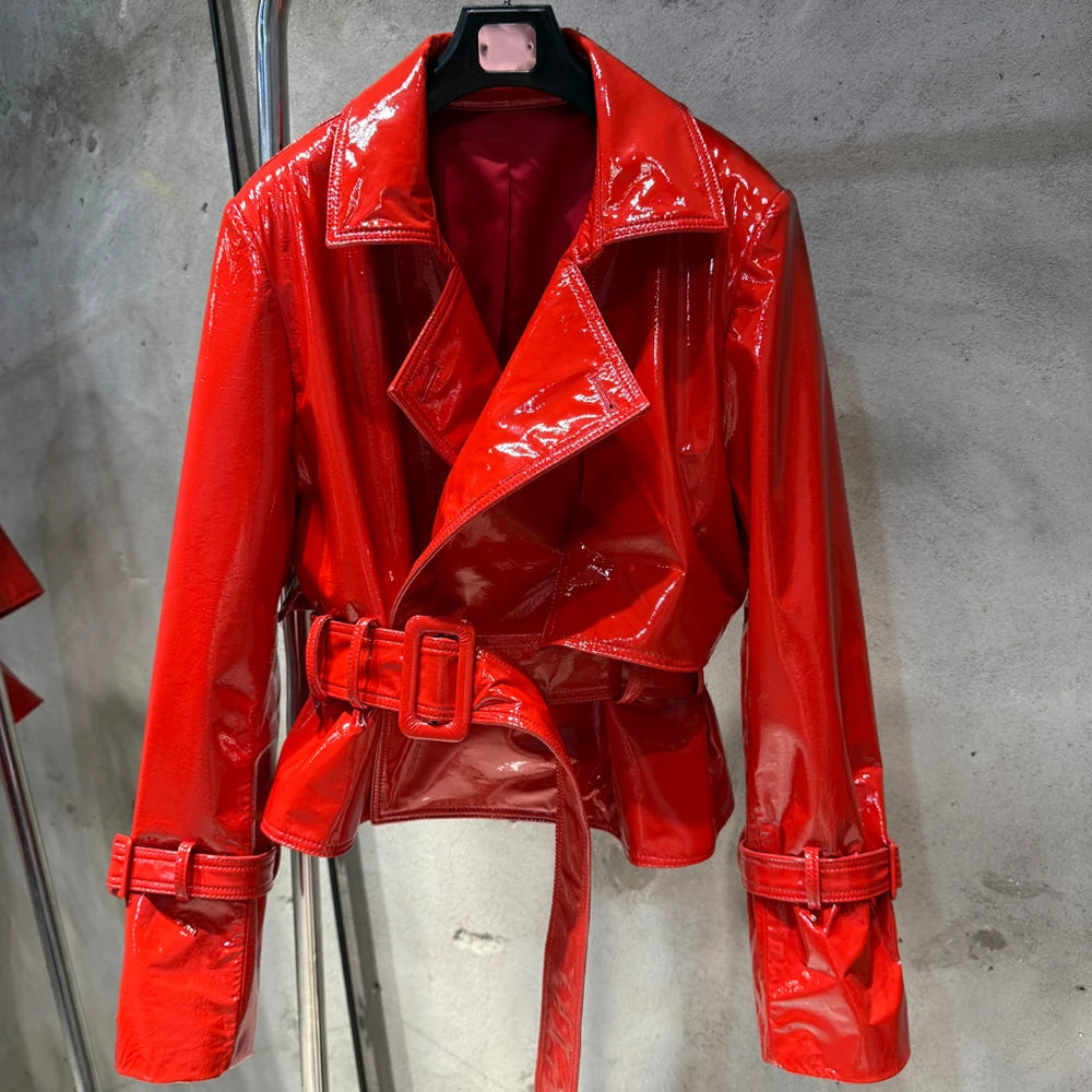 Ladies Blazer Leather Coat Office Lady Sheepskin Jackets Female Genuine Leather Outwear