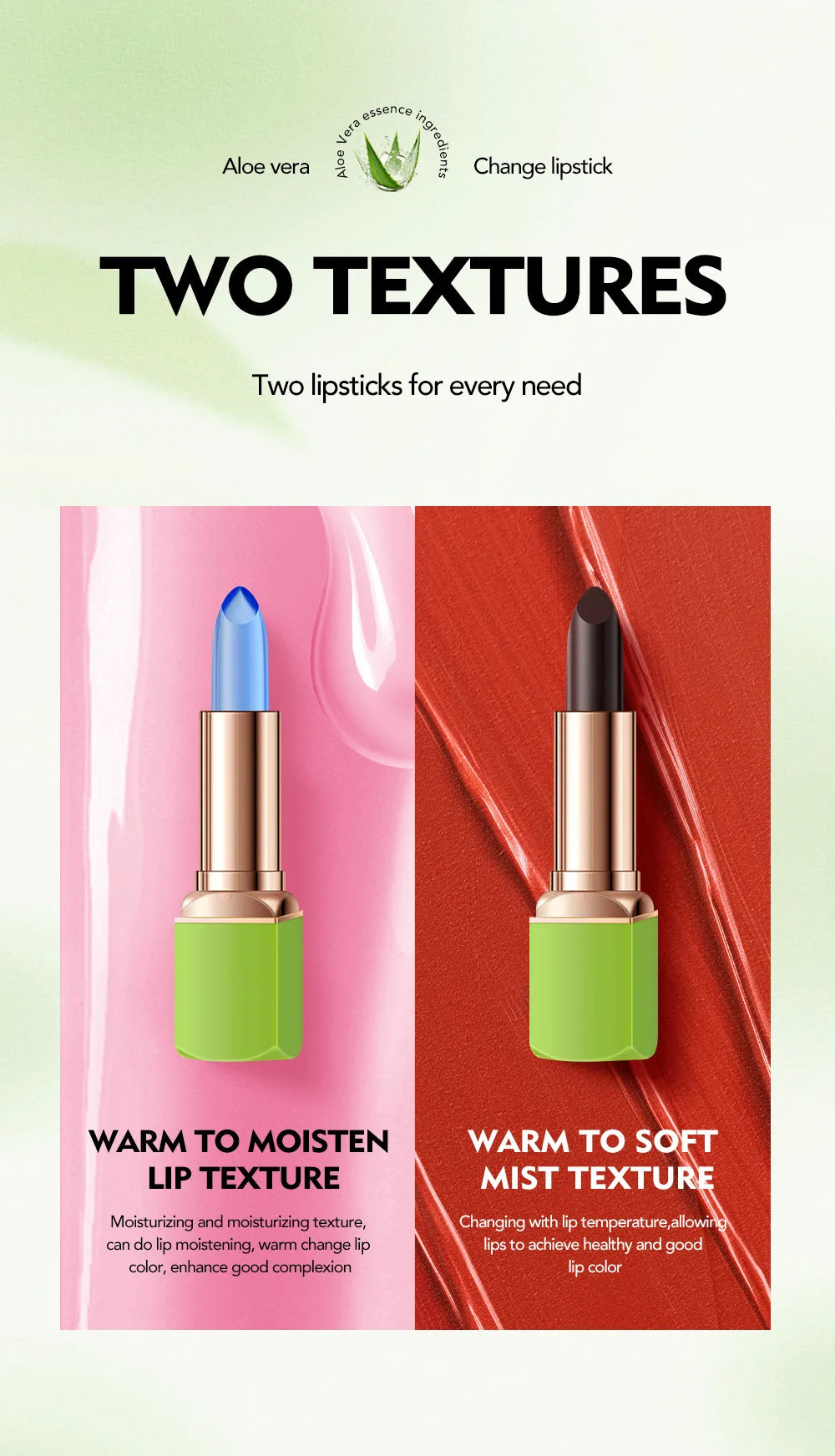 Colorful Lipstick Lipstick Waterproof Long-lasting Non Smudging Moisturizing Natural Lip Gloss Female Makeup