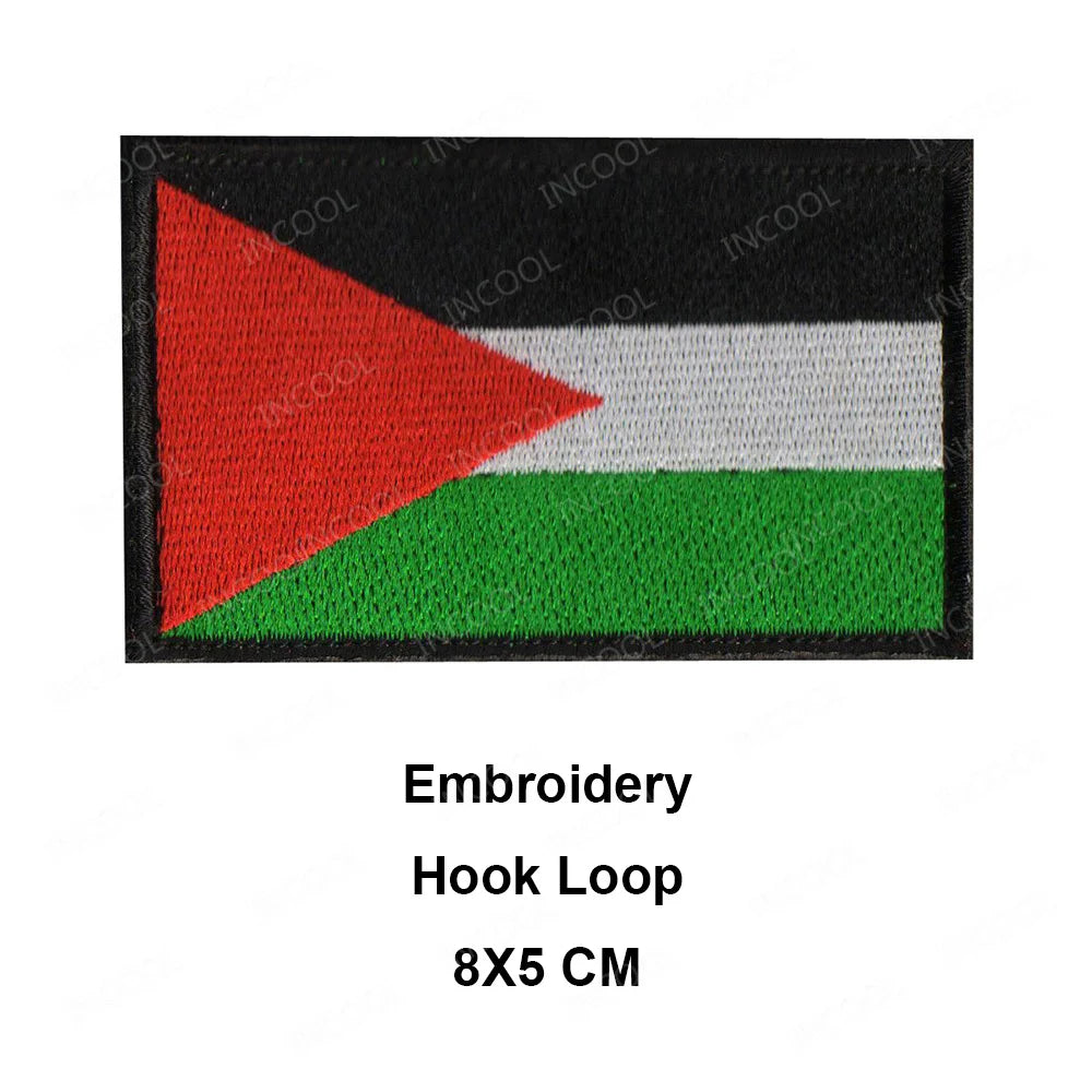 Palestine Flag Embroidered Patch PVC Rubber Palestinian Patches Appliqued Shoulder Patches For Clothing Backpack