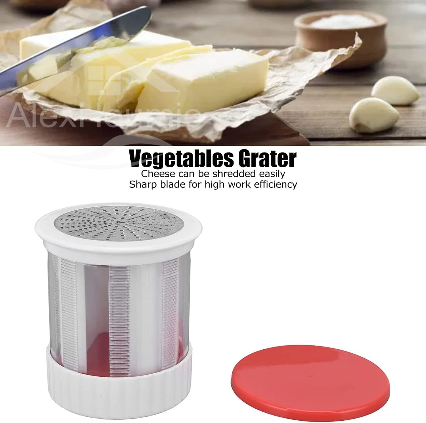 Manual Cheese Slicer Chese Cutter Butter Mill Spreadable Butter Cheese Gadgets Grater Mill with Lid Butter Dispenser Shredder