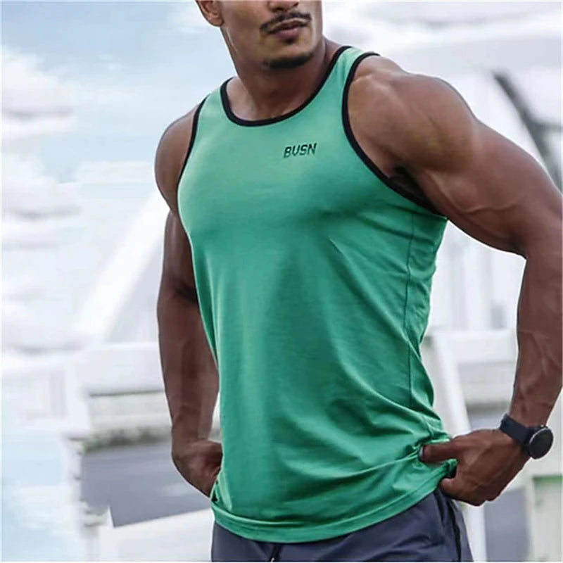Summer Daily Trend Men's Tank Top Outdoor Sports Running Fitness Mens Sleeveless T-shirt Urban Street Men's Tank Top Man Clothes