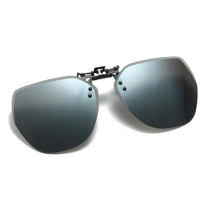 Polarized Clip Sunglasses Men Women Flip Up Photochromic Driving Glasses Mirrored Sun Glasses UV400 Night Vision Fishing Goggle