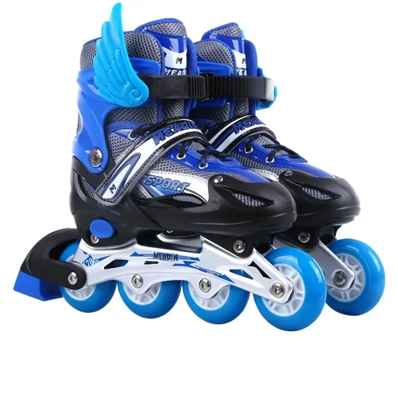 2025 Skating shoes, children's flash straight row roller skating shoes, roller skating shoes, adjustable for both men and women