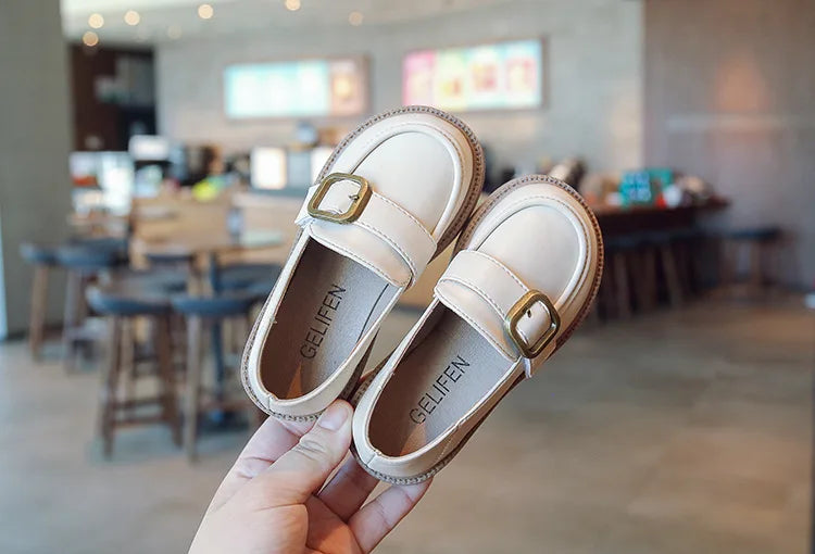 British Style Retro Girls Shoes Spring Autumn Princess Leather Shoes Children Black Soft Dance Loafers for 3-12 Ages Kids Shoes