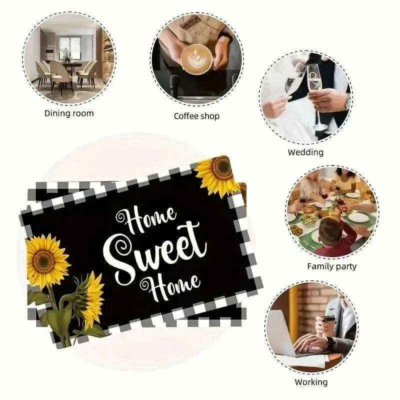 Artistic Ramadan Moon Lantern Floral Pattern Placemats Exquisite Watercolor Geometric Designs Heat Resistant Table Mats