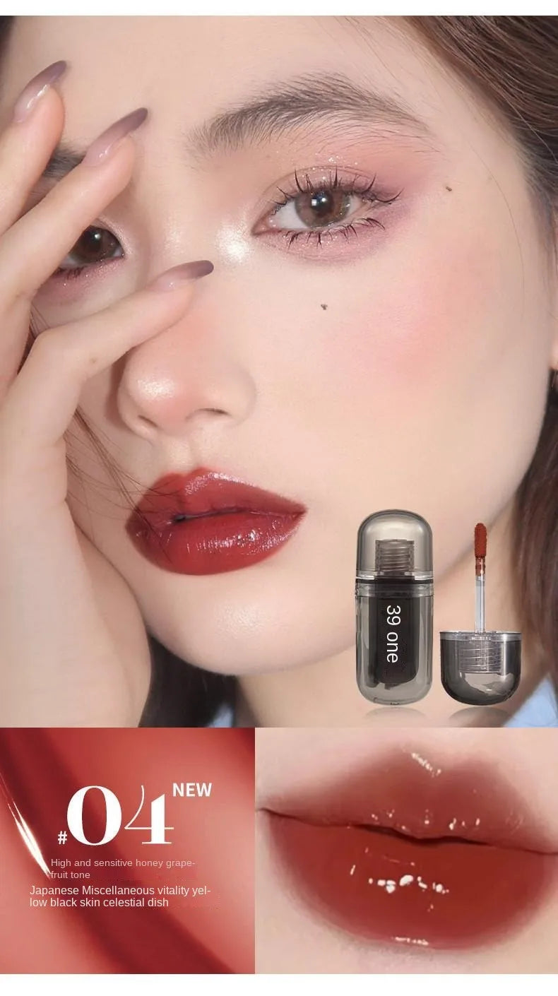 Waterproof  sweat proof  non smudging  small black tube lip gloss  moisturizing  long-lasting lipstick