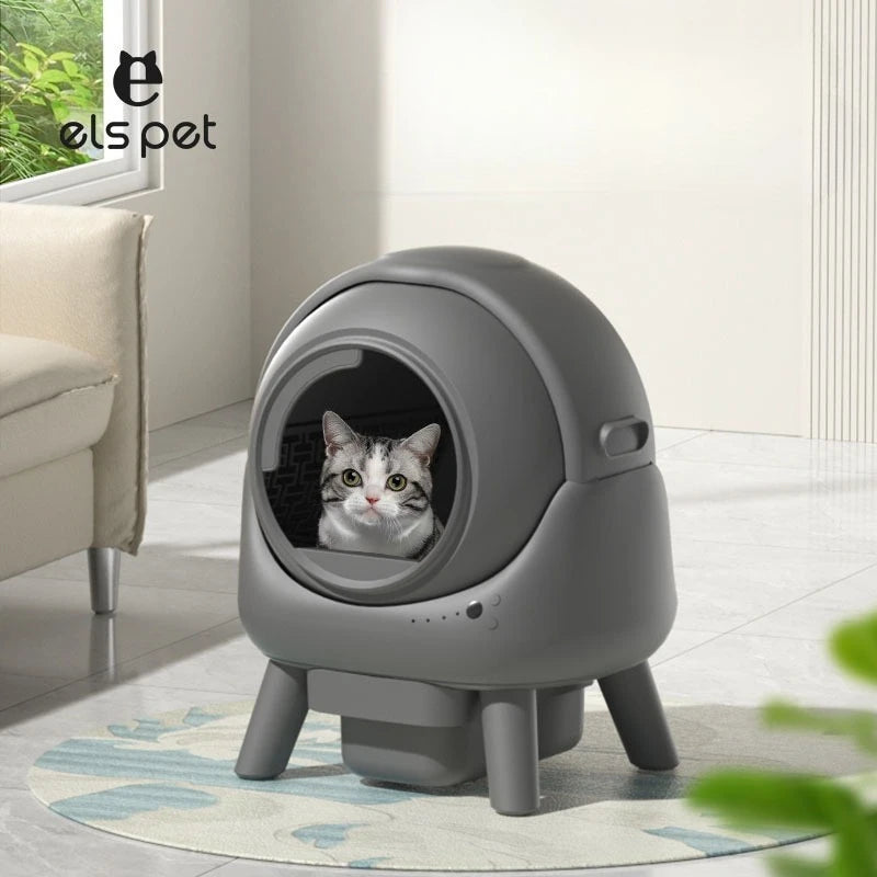Self-cleaning Cat Litter Box Large Spaces Roller Intelligent Automatic Cat Toilet Sandbox Household Waste and Cleaning