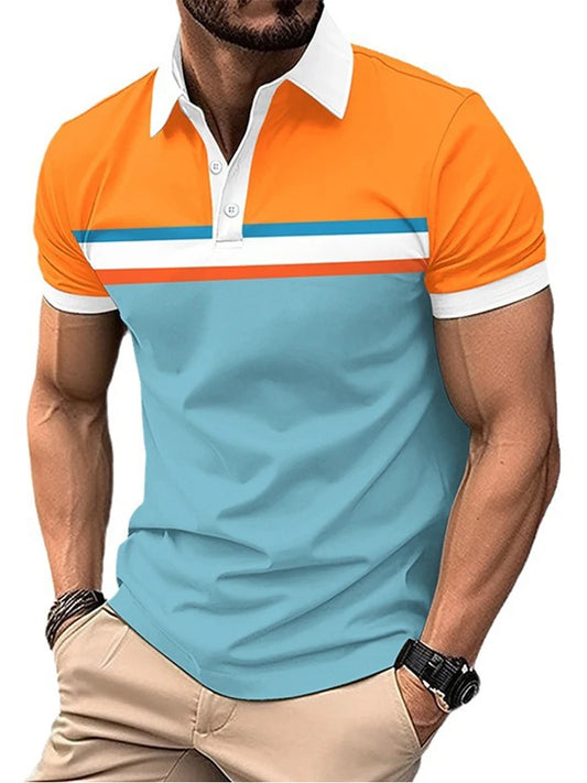 Men's cross-border short-sleeved polo men's fashion polo men's digital printing polo