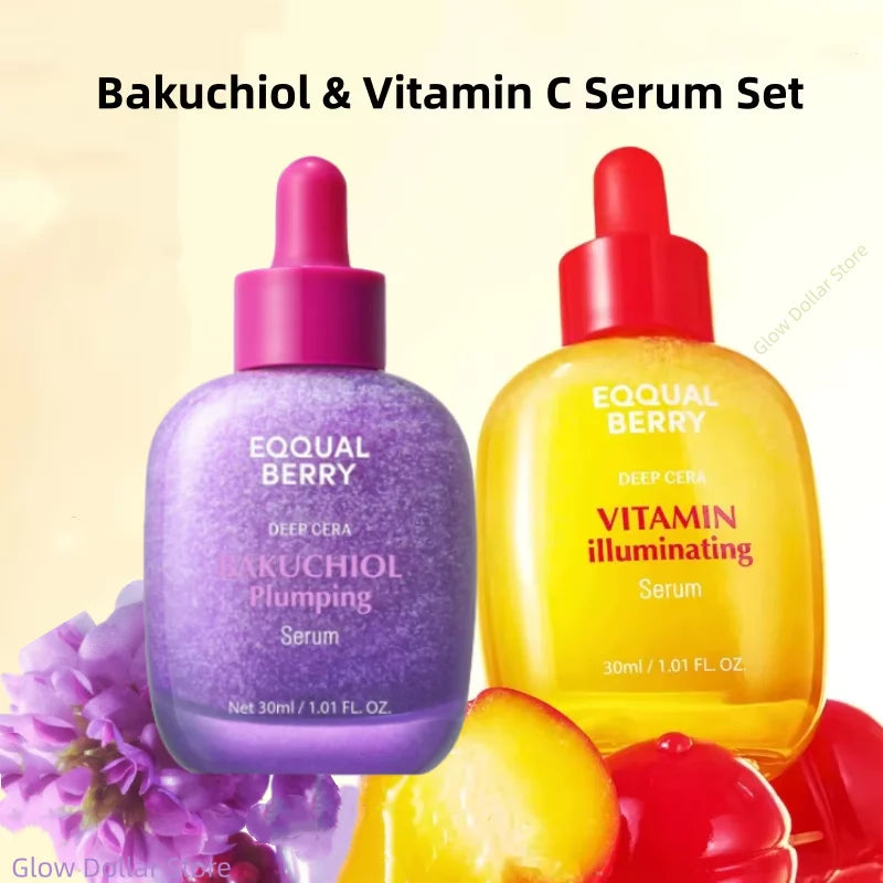 Korean Skin Care Vitamin Illuminating & Bakuchiol Face Serum Vitamin C Niacinamide Anti-Aging Serum Brightening Firm Skin 30ml