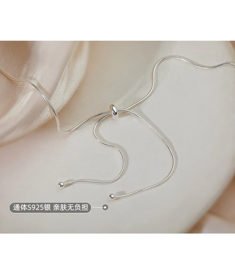 925 Sterling Silver Neck Snake Chain Necklaces Women Luxury Jewelry Exquisite Elegant Aesthetic Charms Accessories Argent 925