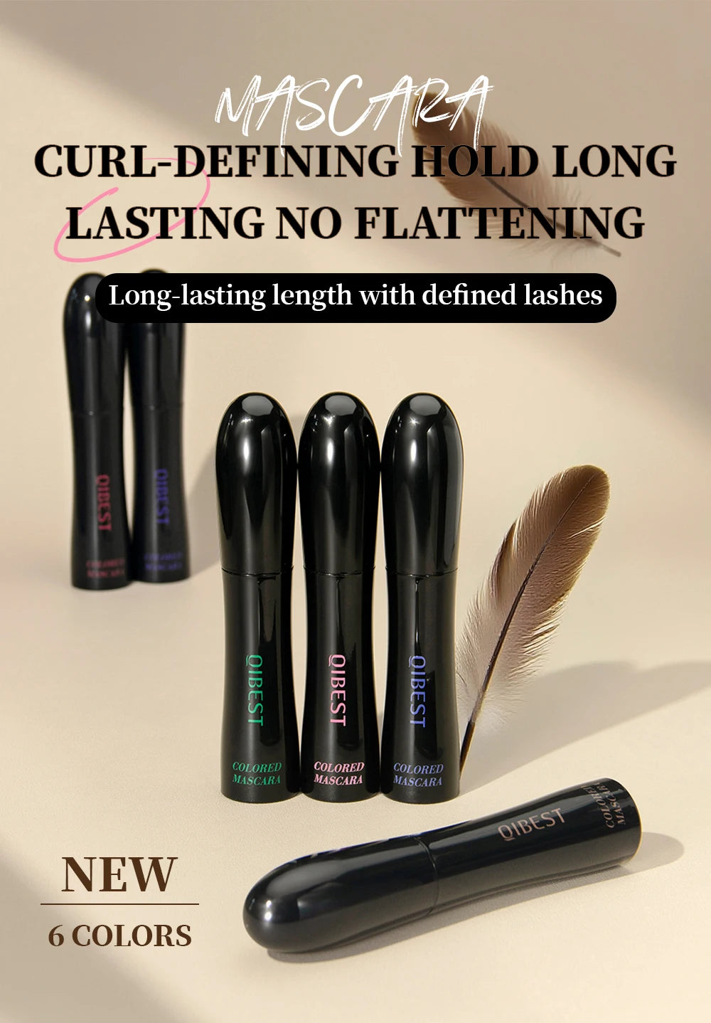 Chocolate Brown Mascara Colorful Curling Eyelash Extension Waterproof Fast Drying Lengthening Eye Black Lashes Makeup Lasting