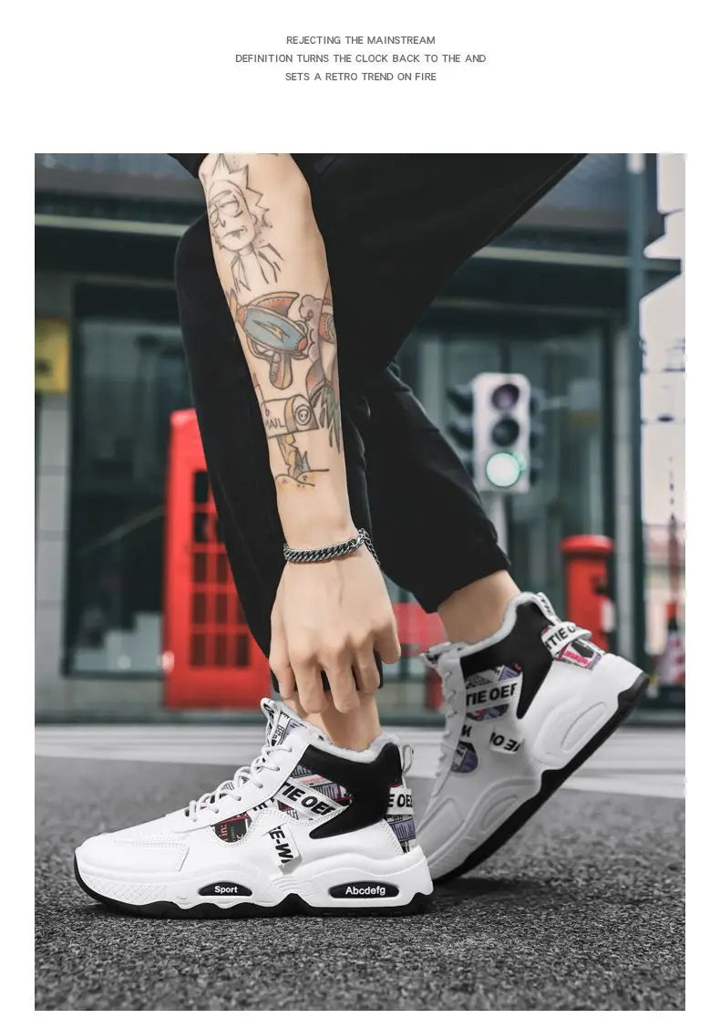 Snow Boots Men Boot High Top Winter Student Sports Plush Lace Up Anti Slip Comfortable Outdoor Warm Cold Proof Cotton Shoes