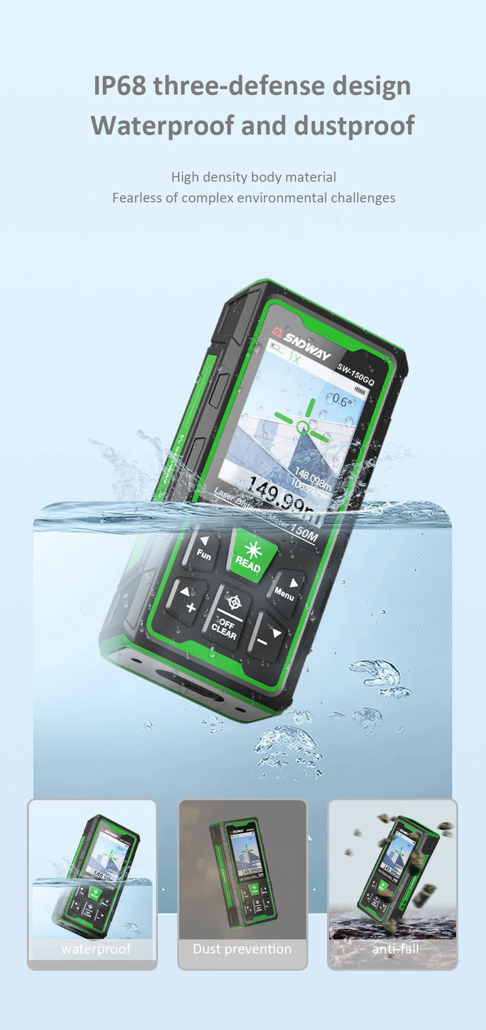 Laser Rangefinder Green Laser Distance Meter 80M/120M/150M Digital Rangefinder Tape Measure Electronic Level Ruler Roulette Tool