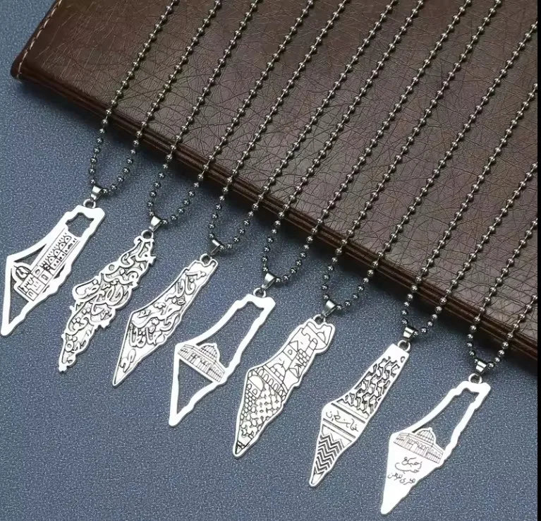 Palestine Map Pendant Necklace Jewelry Necklace for Man Woman Gift