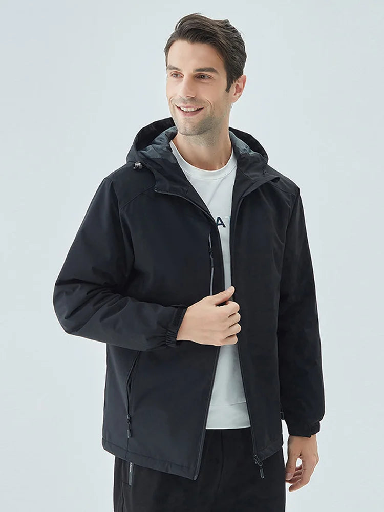 Men's Winter Inner Fleece Waterproof Jacket Custom Printing Embroidery Logo Outdoor Windbreaker Hiking Camping Thermal Coat 4xl