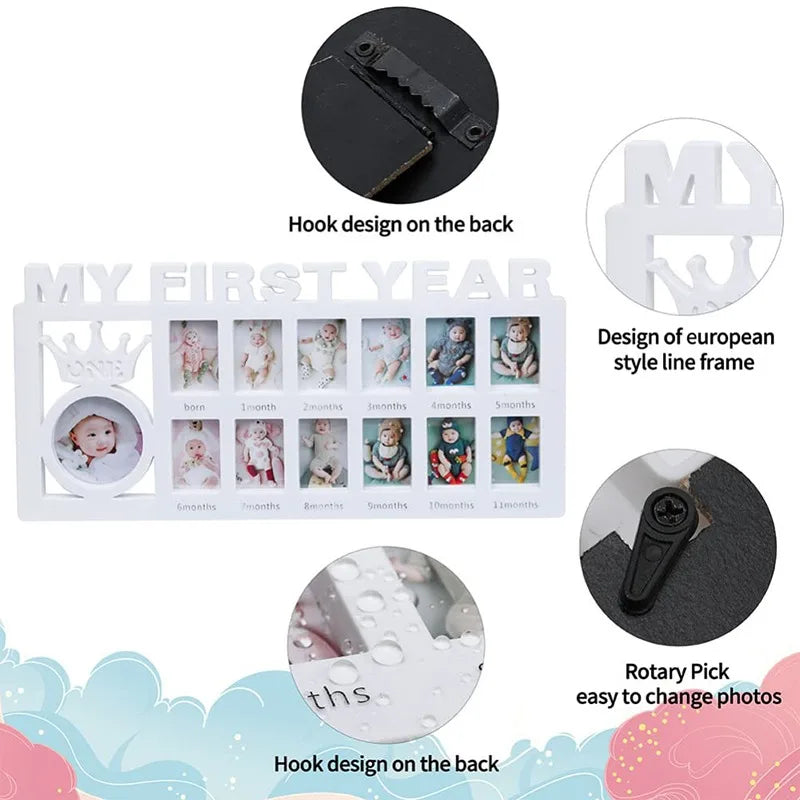 Baby Keepsake Frame 0-12 Months Pictures My First Year Photo Frame Newborn Memory Gifts Souvenirs Photo Frame For Babies