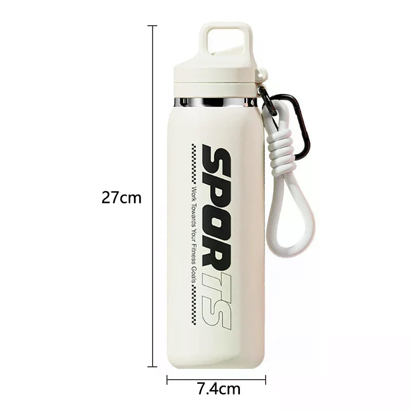 New Insulated Water Bottle, Portable, Unisex, Outdoor Cycling Water Bottle, One Lid, Double Drinking Straw.