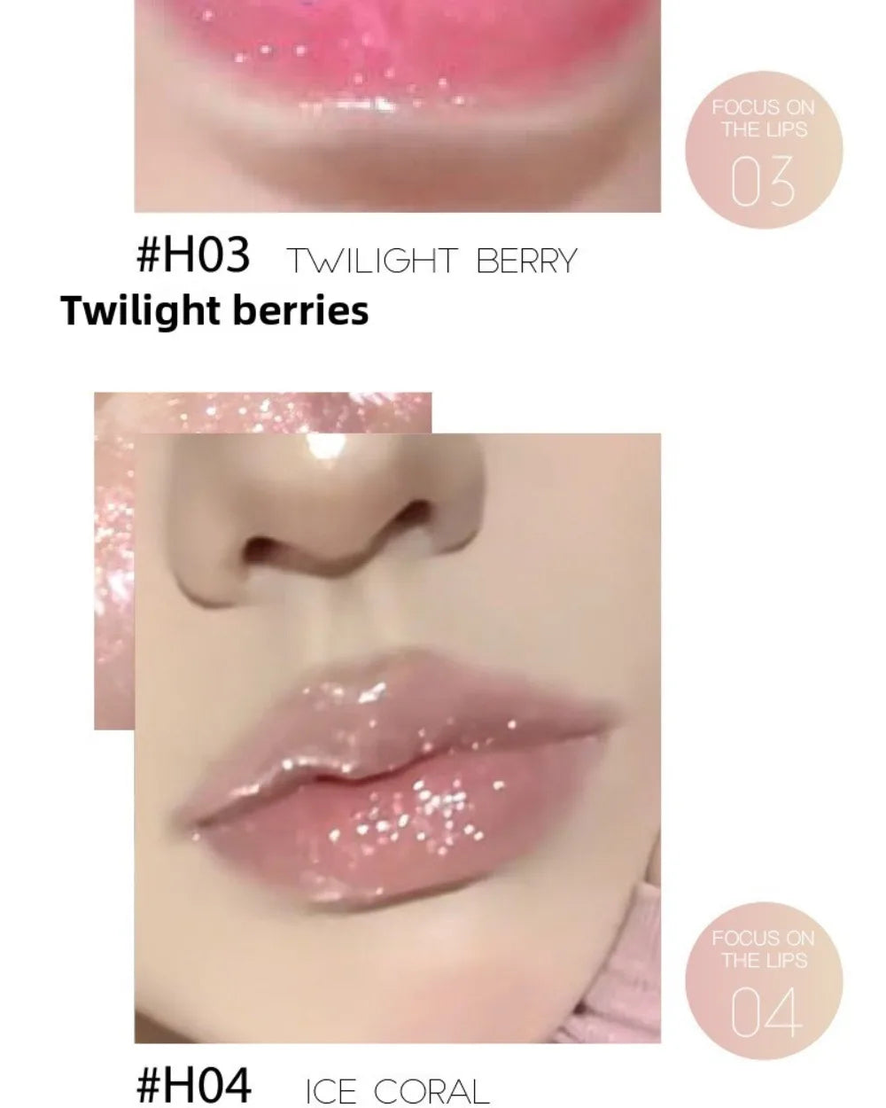 Sparkle Long-Lasting Lip Gloss Non-Fading Moisturizing Liquid Lipstick Non-Sticky Clear Lip Glaze for Women