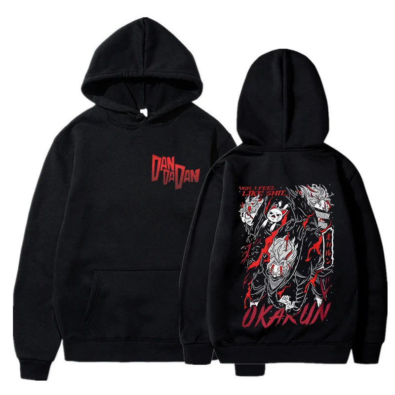 Anime DANDADAN Hoodies Manga Ayase Momo Okarun Hoodie Men Women Casual Hoodie Fashion Streetwear Dan Da Dan Hooded Sweatshirts