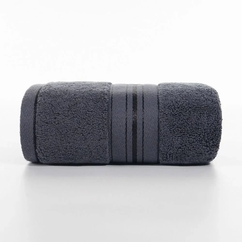 Towel Set Cotton Bath Towel Elegant Blue Hand Face Towel Durable White Terry Cloth Adults