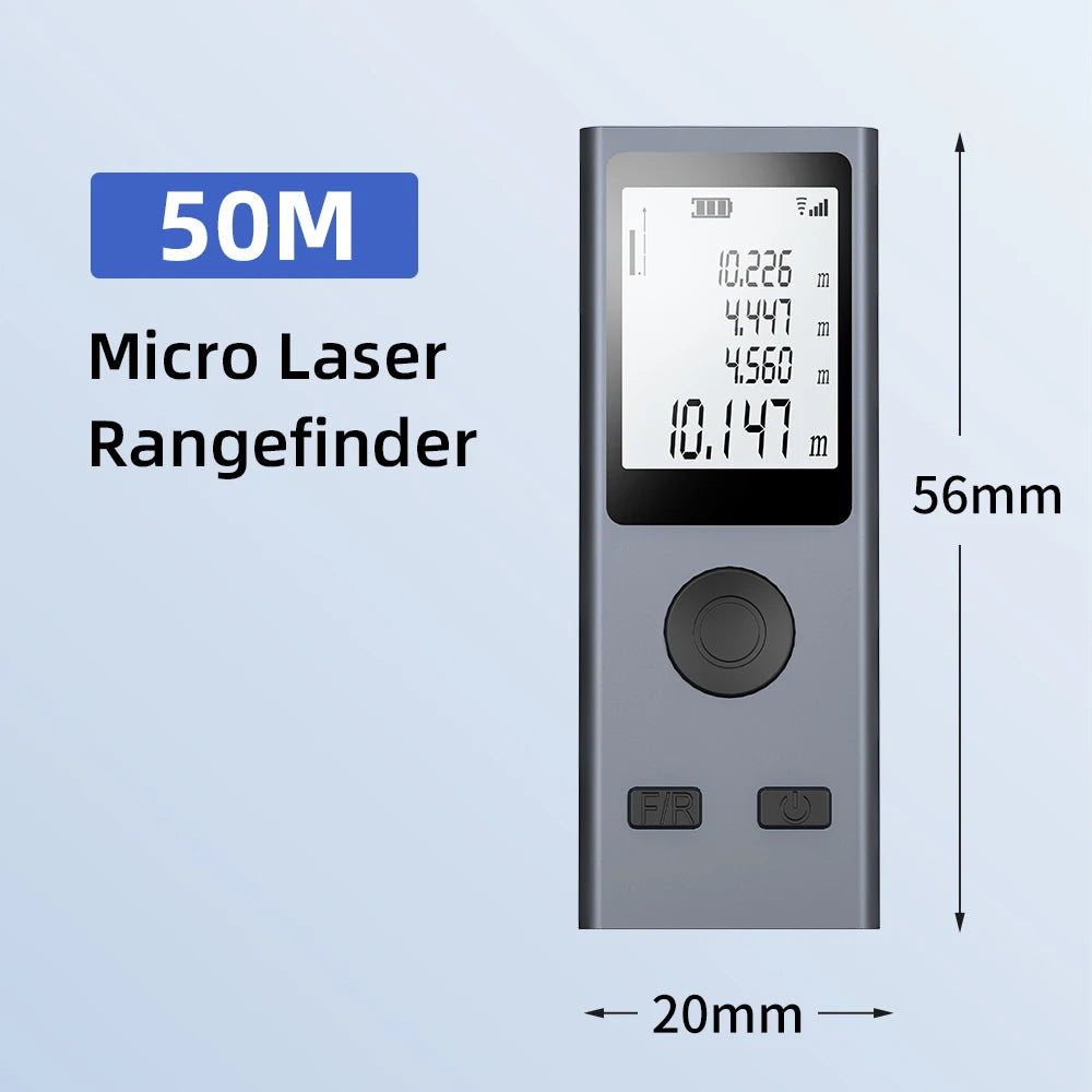 NOHAWK Mini Laser Distance Meter USB Rechargeable Portable Handheld Digital Laser Tape Measure Range Finder Test Tool