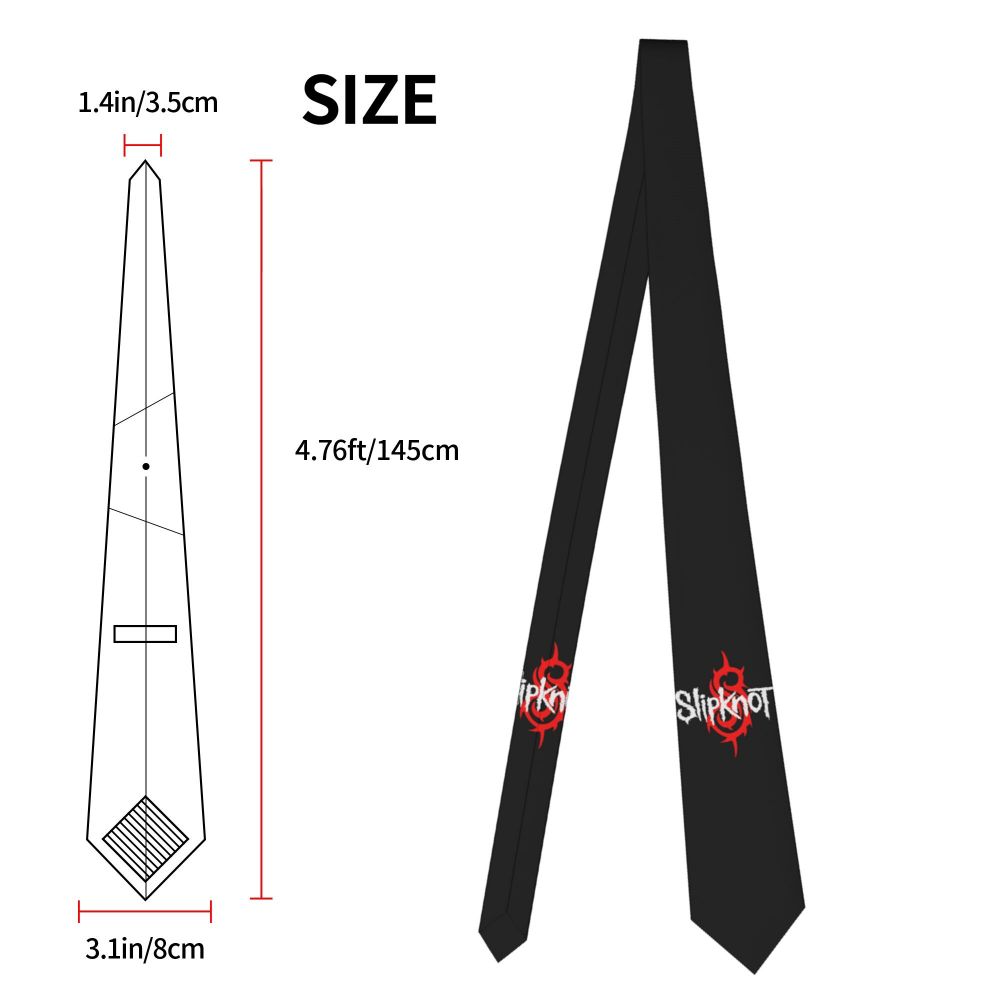 Slipknots Neckties Men's Customized Silk Heavy Metal Rock Music Gift Neck Tie for Office