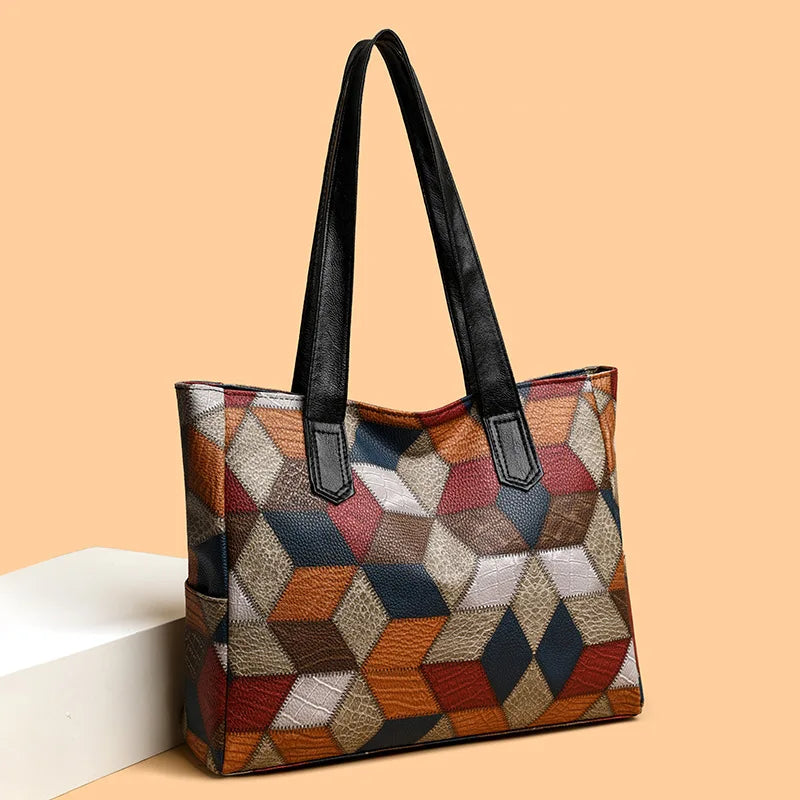 Women's Handbag Women's Shoulder Bag Fashion Purse Vintage Leather Bag Large Capacity Handbag Inclined Shoulder Bag Mom's Bag