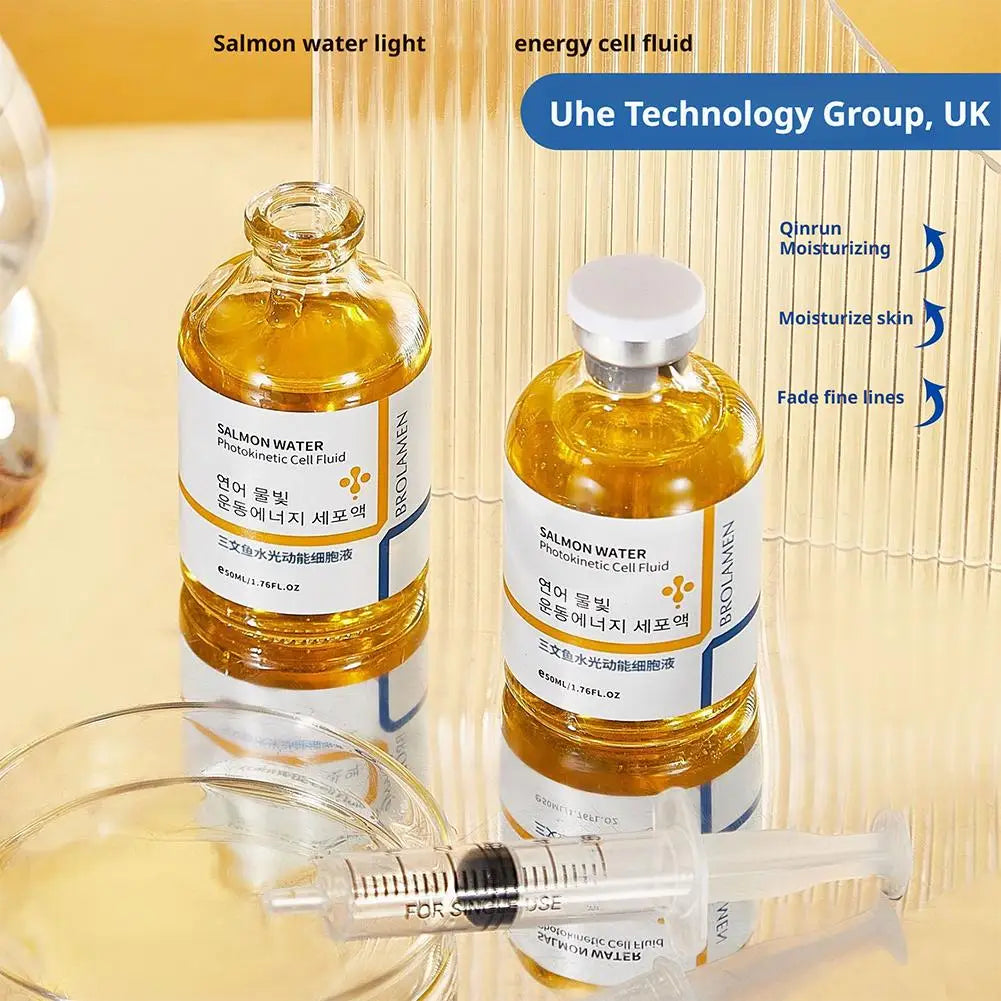 Korean Skin Rejuvenation Essence Salmon Water Light Energy Cell Liquid Serum 24 Hours Continuous Hydration Enhances Firmness HOT