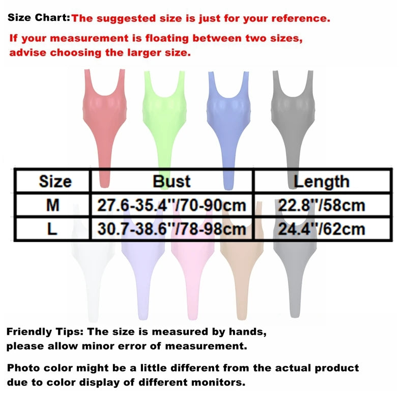 Women Bathing Suit Solid Color Swimsuit Glossy Backless High Cut Dance Yoga Bodysuit Underwear Swimwear Leotard Beachwear