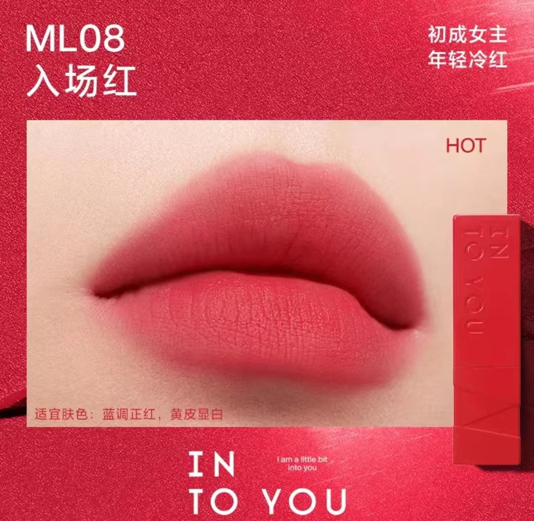 INTO YOU Matte Velvet Lipstick Easy To Wear Silky Smooth Long Lasting Whitening Lips Beauty Makeup