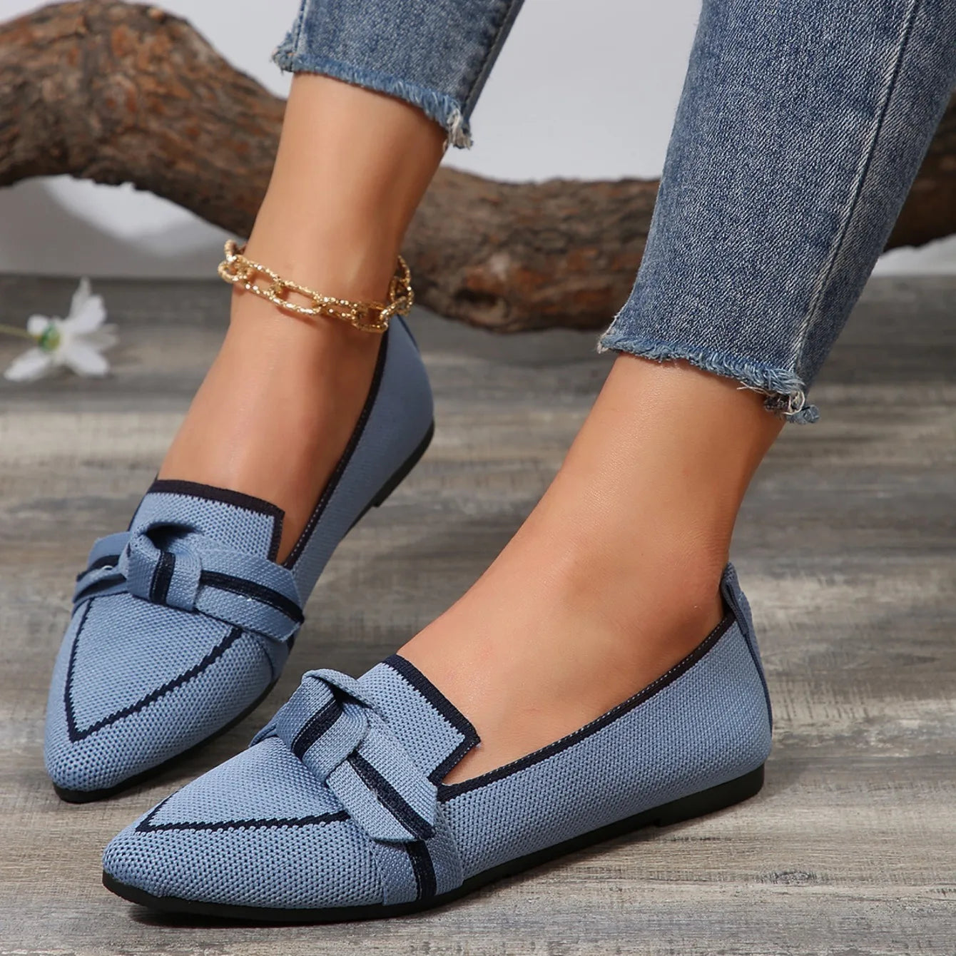 2024 Women Flats Walking Shoes Pointed Top Solid Color Loafers Mesh Breathable Shoes Comfortable Women Sneakers Zapatos De Mujer