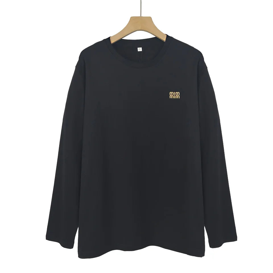 Men 100%Cotton Long Sleeve T shirt For Men Casual Embroidery Mens T-shirts High Quality Male Tops Classic Clothes Men's T-shirts