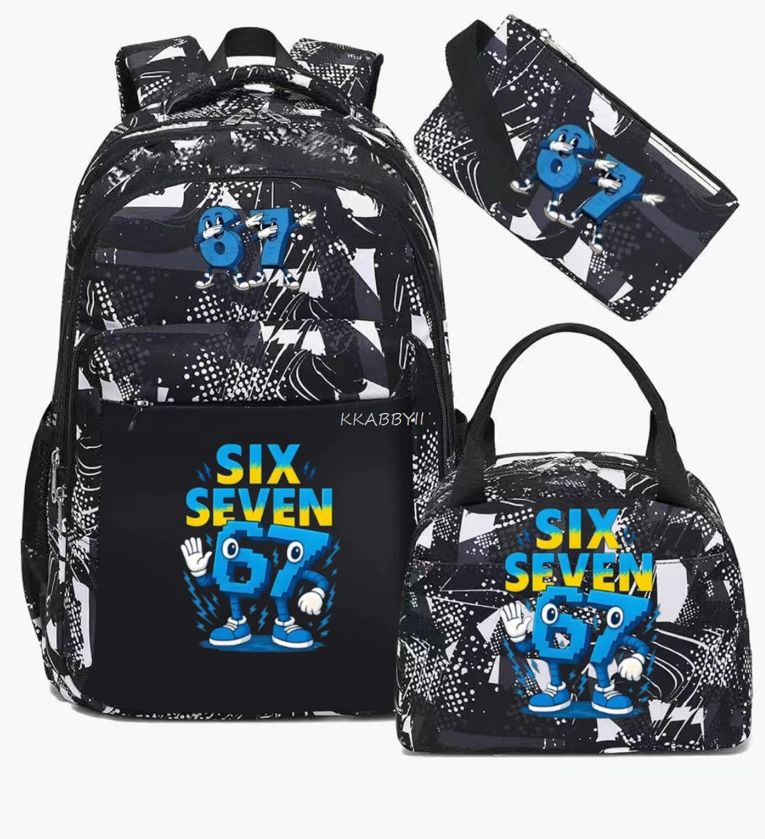 Steal A BrainRot Backpack with Lunch Bag for 67 Six Seven Teenagers Student School Bags Casual Comfortable Travel Set