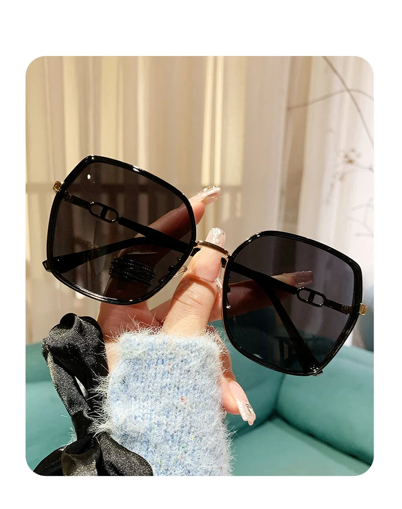 New Fashion Polarized Sunglasses Women UV400 Gradient Lens Sun Glasses Oversized Retro Square Luxury Brand Oculus