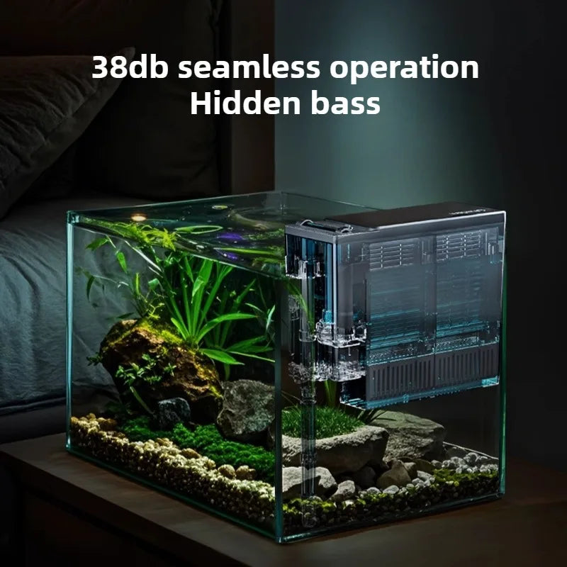 Fishbowl Filter Aquarium Circulating Filters Water Pump Fish Tanks Wall-mounted Waterfall Filters Small Household Filter System