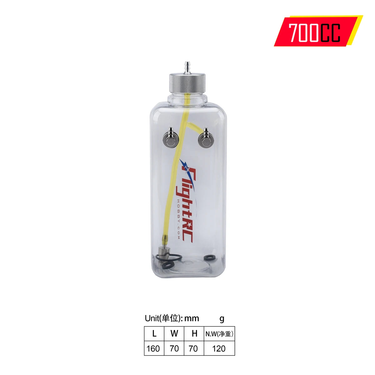 RC Fuel Tank Transparent Plastic Bottle 260/360/500/700/1000/1500 ML/CC CNC Aluminum Alloy for Gas and Nitro Airplane Model