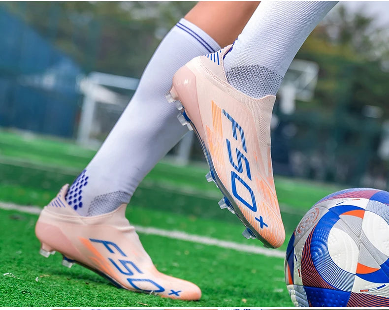 High Quality Mens Football Boots F50 Boys FG/TF Training Studded Fast Soccer Cleats Pro Non Slip Football Shoes for Man 35-45