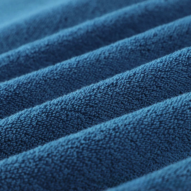 Inyahome Set of 3 Bathroom Cotton Towels Set Embroidered Luxury 2 Hand Towels 35x75cm and Big Bath Towels 70x140cm Washcloth
