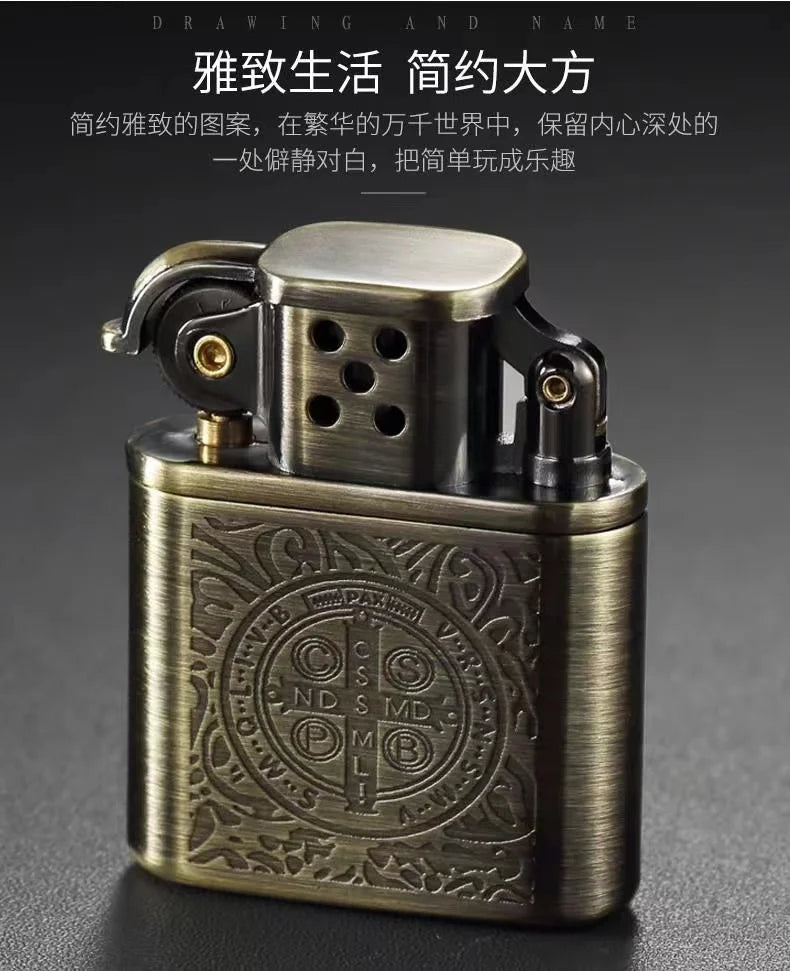 ZORO Vintage Metal Constantini Kerosine Lighter Flint Copper Oil Cigarette Lighter Antique Series Lighter