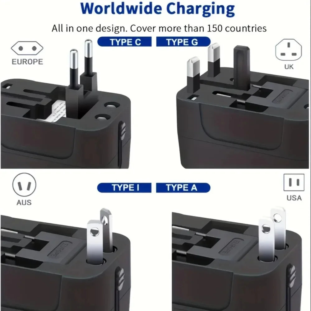 Global Conversion Plug Travel Conversion Socket Dual USB Port EU UK US AU AC Power Charger Universal Adapter Outlet Converter