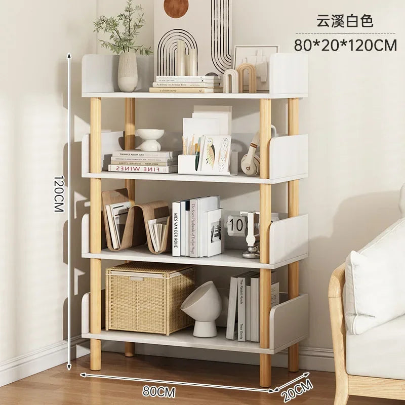 Modern Office Staggered 6-Shelf Luke Bookcase Storage Shelves  Kids Bookshelf Bookcase Display Libreria Mobile Library Furniture
