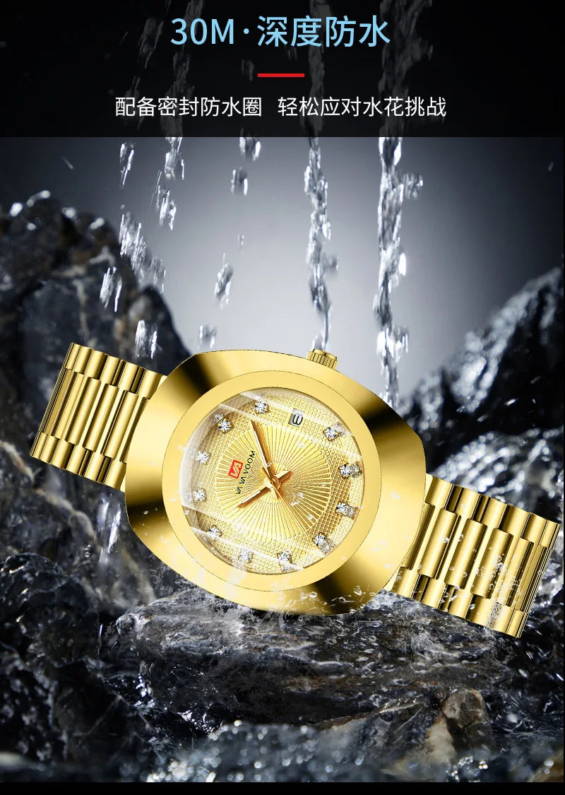 Gold Men Wrist Watches For Male Clock 2025 Top Brand Luxury Golden Fashion Men Quartz Watches Waterproof Wristwatches Dropship