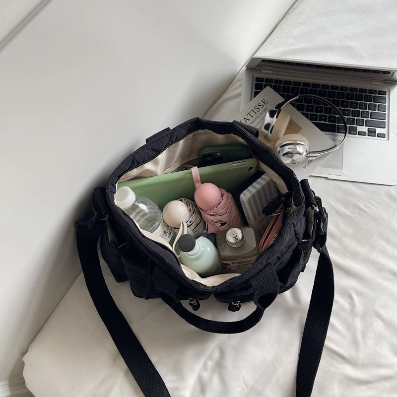 Large capacity Tote Bags for Women Shoulder Side Bag Fashion Space cotton Shopping Bags Multi-pocket Messenger Bag Lady Handbags
