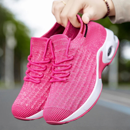 2025 New Women Walking Shoes Fashion Slip on Sock Sneakers Women Casual Breathable Wedges Shoes Ladies Loafers Flats Tenis shoes