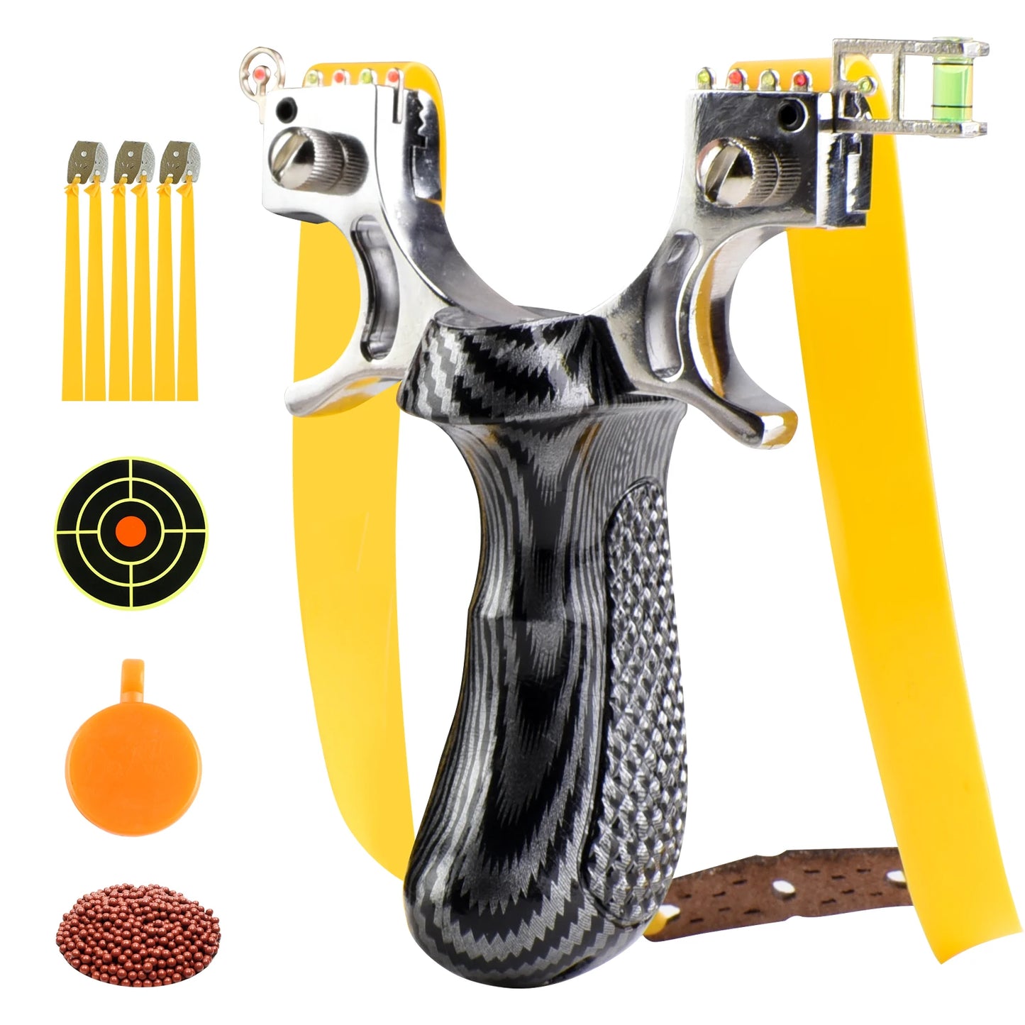 Strong Aiming Slingshot, High-quality Metal Anti Slip Handle Sling Shot, Outdoor Hunting Shooting Slingsshot, Practice Package
