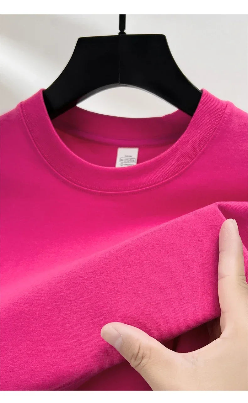 Summer  100% Pure Cotton Men's Short Sleeve Round Neck Fashionable Style Half Sleeved Top Breathable T Shirt Short Sleeve