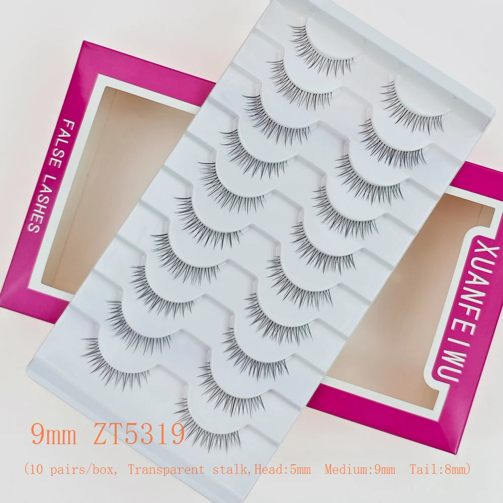 Xuanfeiwu Natural Short Style No-Makeup Look Sparse Full-Strip Ultra-Natural Realistic One-Piece Natural-Looking False Eyelashes DIY Self-Application Beginner Light Makeup Eyelashes