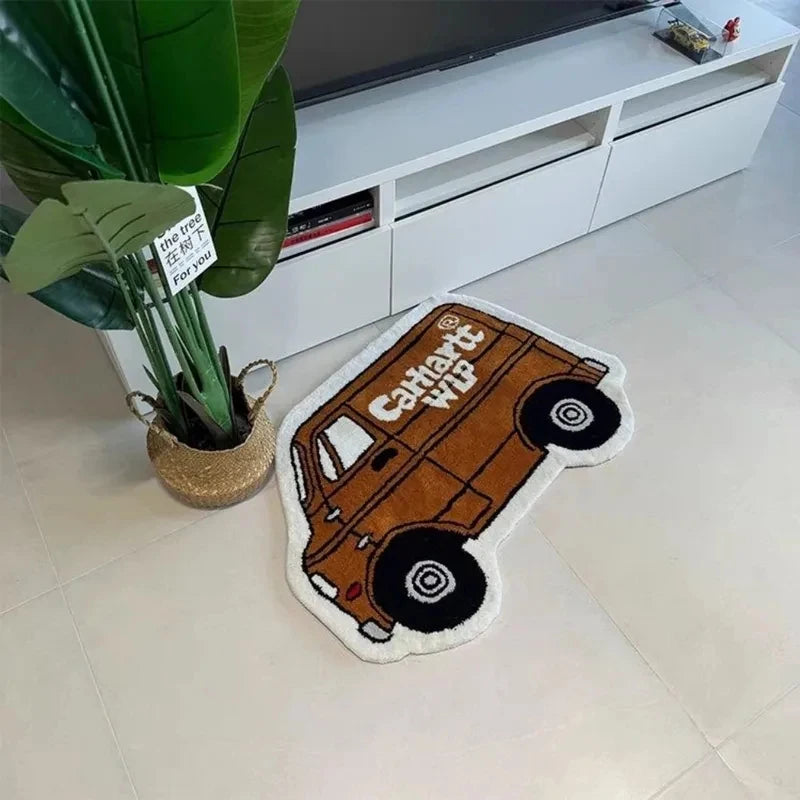 VIKAMA Cartoon Car Children'S Carpet Absorbency Soft Bathroom Floor Mat Bedroom Bed Side Carpet Home Decoration